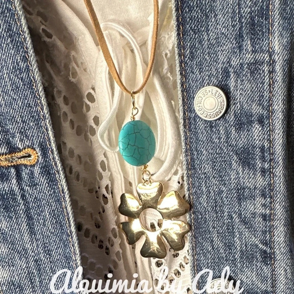 Alquimia Blue and Tan Necklace Elegant Jewelry - Picture 3 of 4